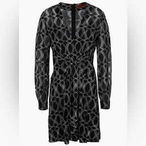 Missoni tie front metallic mini Dress
